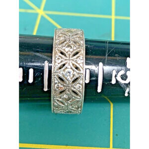 hei8119 Tacori CZ Open 4 Leaf 7.35 MM Band in 925 Sterling Silver Ring